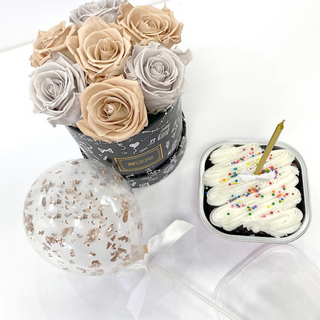 HAPPY BIRTHDAY | PARTY-FOR-ONE Package | 7 Eternal Roses